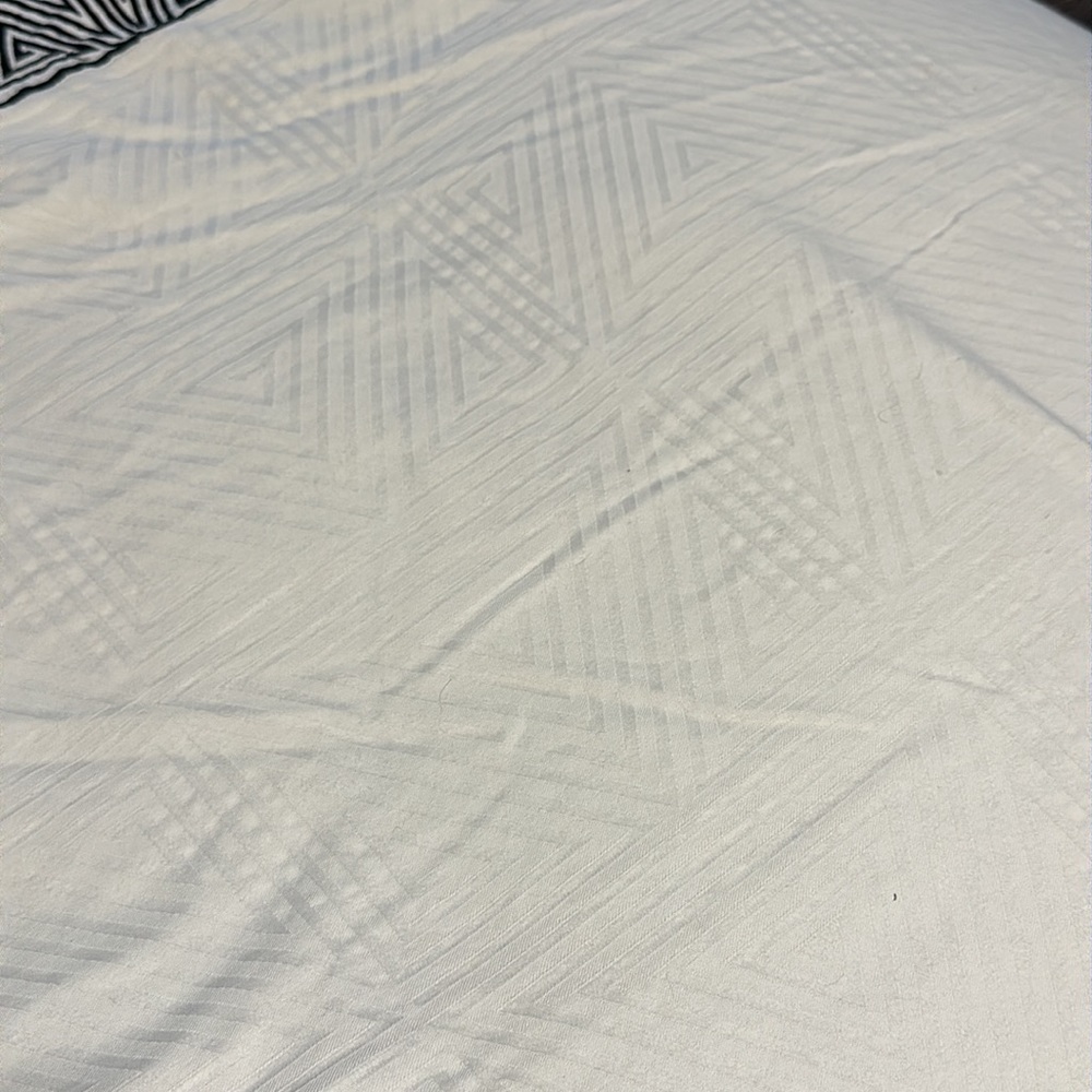 Catherine Malandrino Optic Cream / Black Queen Duvet Cover / Comforter / Blanket - Picture 5 of 8